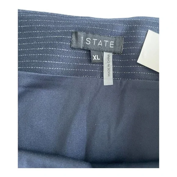 NWT 1.STATE Ruffle Pinstripe Mini Skirt Navy Size XL - Picture 3 of 6